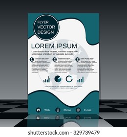 Brochure vector template. Booklet, mockup, business report, magazine cover, flyer, placard, banner, poster vector design. A4 format