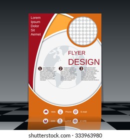 Brochure vector template. Booklet, mockup, business report, magazine cover, flyer, placard, banner, poster design. Abstract style design. A4 format