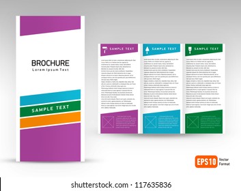 Brochure Vector Tri-fold Layout Design Template