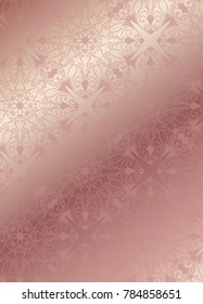 Brochure or vip packaging design, luxury wrap paper template or background in trendy geometric style, with marble texture, gold rose metal, frame, vector fashion wallpaper, poster, gift box