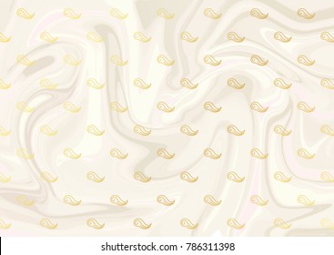 Brochure or vip packaging design, luxury wrap paper template or background in trendy style, with geometric pattern, marble texture, gold metal, vector fashion wallpaper, gift box