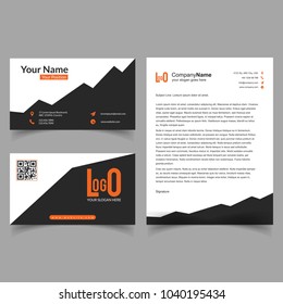 Brochure and visiting card set with new design vector 