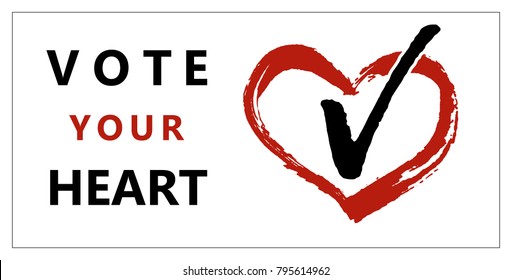 Brochure vote your heart on white background