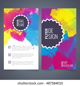 brochure watercolor conceptual vector booklet watercolour template advertising plan design part brochure watercolor colour makeup commercial pink star build scene performance blue look fancy print con
