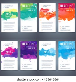 brochure watercolor set color banner vector folder or advertising pattern series layout covering design annual report magazine watercolor background valuable for any project where a platter of color m