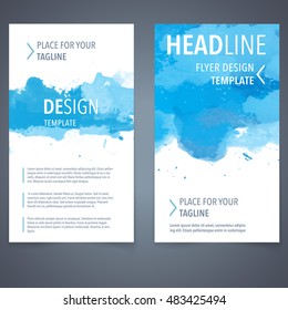 brochure watercolor template blue design flyer layout poster background booklet conceptual vector promotion watercolor template ad plan design part brochure watercolor template blue design flyer layou