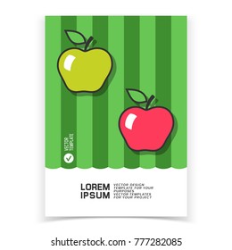 Diseño de folletos o banners web con icono de manzana