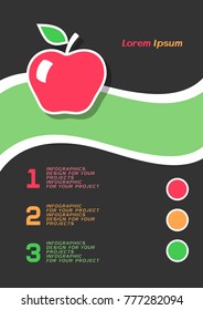 Brochure or web banner design with apple icon