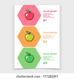 Brochure or web banner design with apple icon