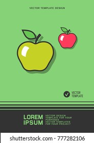 Brochure or web banner design with apple icon