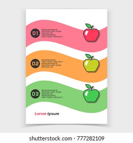 Brochure or web banner design with apple icon