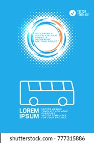 Brochure or web banner design with bus icon