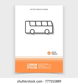 Brochure or web banner design with bus icon