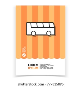 Diseño de folletos o banners web con icono de bus