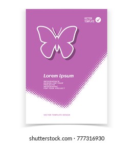 Brochure or web banner design with butterfly icon