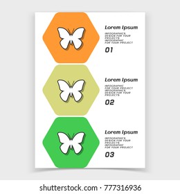 Brochure or web banner design with butterfly icon