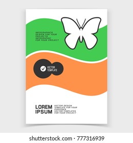 Brochure or web banner design with butterfly icon