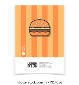 Brochure or web banner design with hamburger icon