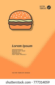 Brochure or web banner design with hamburger icon