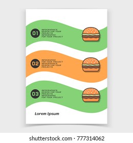 Brochure or web banner design with hamburger icon
