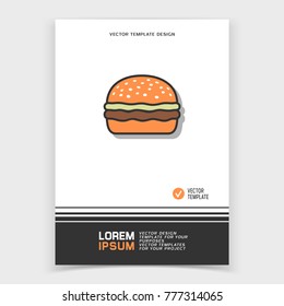 Brochure or web banner design with hamburger icon