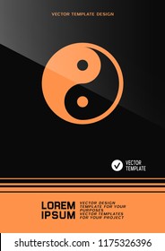 Brochure or web banner design with Yin Yang symbol. Vector illustration