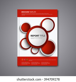 Brochures book or flier with abstract red circles template