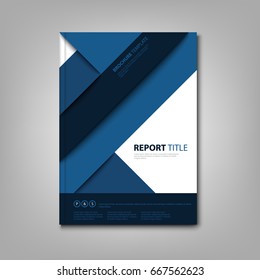 Brochures book or flier with blue abstract stripes template