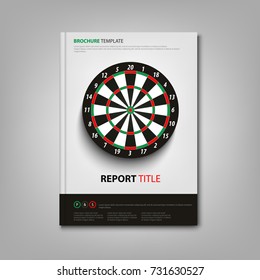 Brochures book or flier with dart board template