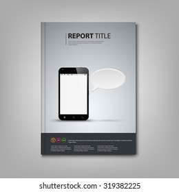 Brochures book or flier with smart phone template