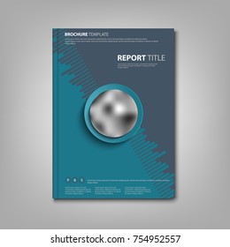 Brochures book or flyer with abstract blue pattern