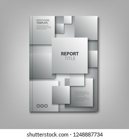 Brochures book or flyer with abstract gray squares template