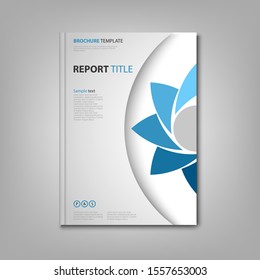 Brochures book or flyer with abstract motif in blue color