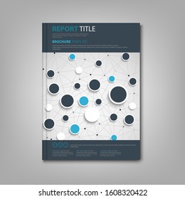 Brochures book or flyer with abstract network connection in blue design