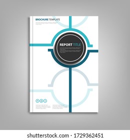 Folletos de libro o volante con un patrón atípico en blanco azul