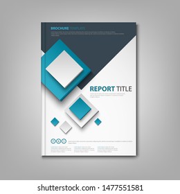 Brochures book or flyer with cubes in white blue design