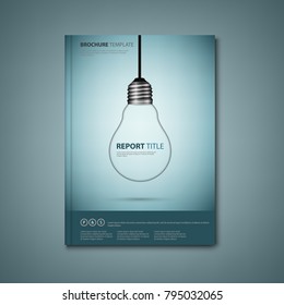 Brochures book or flyer with a design hanging bulb