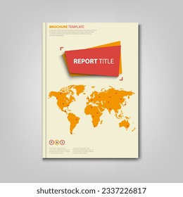 Brochures book or flyer with world map in orange red design