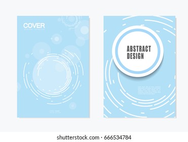 Brochures business template cover design with abstract twirl circle design.