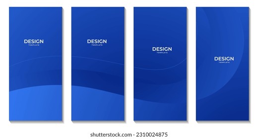 brochures design with simple abstract blue wave gradient background