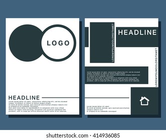 Brochures design template. Cover brochure, flyer, business card layout. Set abstract design cover template for blank, print, journal, presentation, book. Vector illustration