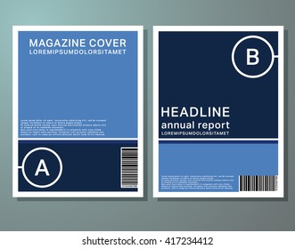 Brochures design template. Cover brochure, flyer, business card layout. Abstract presentation book cover template. Vector illustration