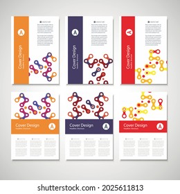 Brochures design templates. Vector pattern with abstract figures