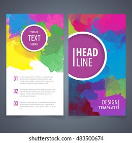 brochures flyers colorful brochure pattern layout covering design annual statement magazine advertisement watercolour scene valuable for any project where a platter of colour makes the difference broc