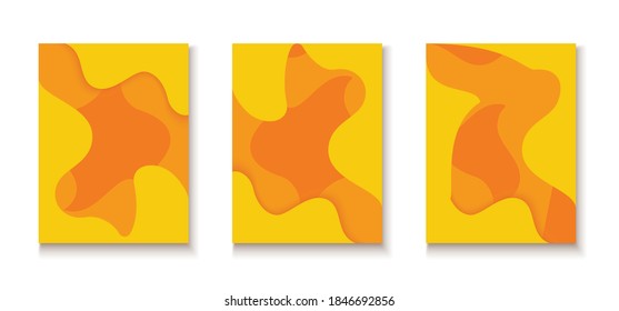 Brochures and flyers template. Abstract background of rounded shapes. Smooth lines cover design. 