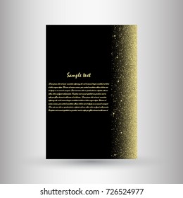 Brochures of gold glitter. Beautiful brochures from sequins for decorated decoration. Vector illustration