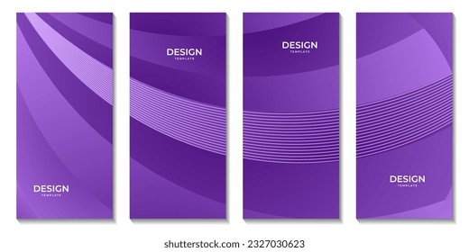 folletos con fondo simple de onda de gradiente violeta