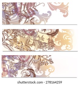 Brochures set with flowers