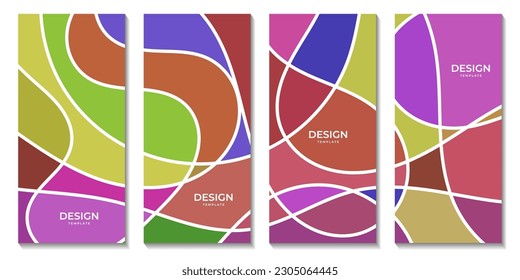 brochures set template with abstract mosaic colorful background. vector illustration.