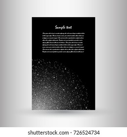 Brochures of silver glitter. Beautiful brochures from sequins for decorated decoration. Vector illustration